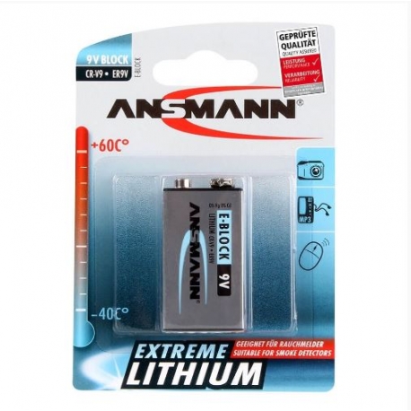 1 pile Extreme Lithium Batterie 9V-Bloc ANSMANN